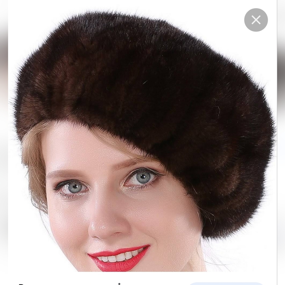 Fur Beret Soviet Union Retro Pillbox Vintage hat